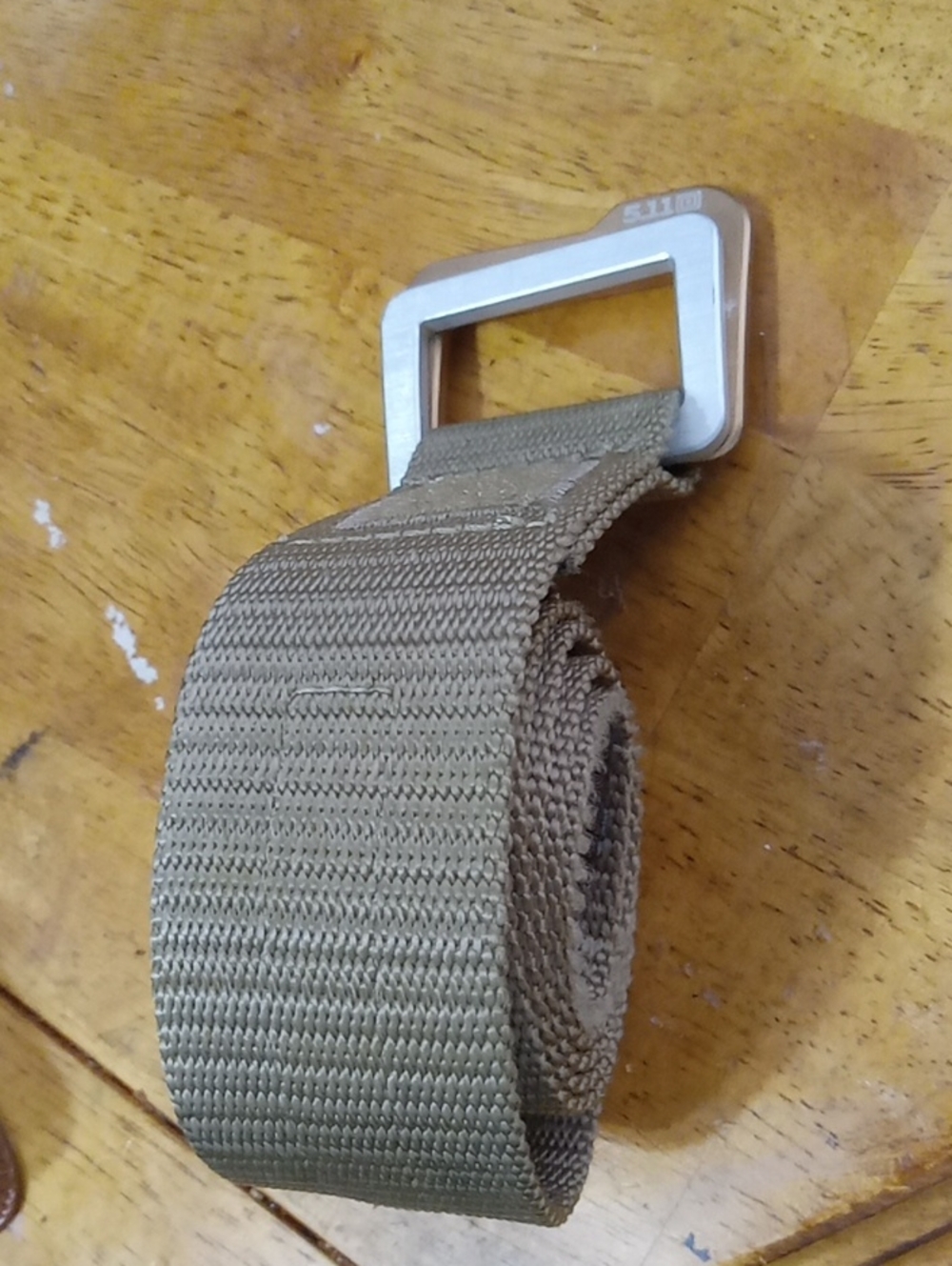 5.11 Tactical Men's Belt in Olive Tan with Silver Rosegold Buckle